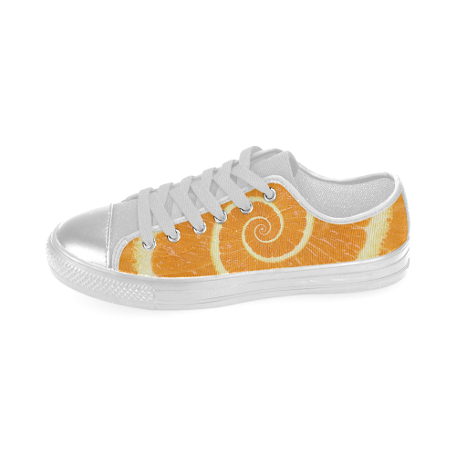 Spiral Citrus Orange Droste Women's Classic Canvas Shoes (Model 018)