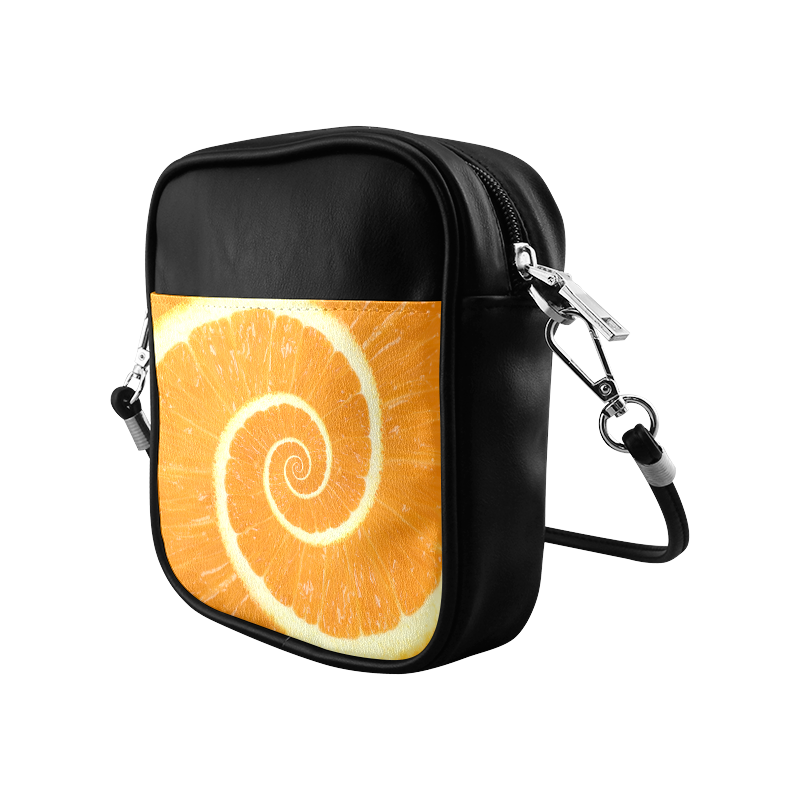 Spiral Citrus Orange Droste Sling Bag (Model 1627)