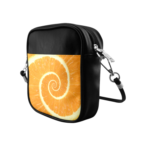 Spiral Citrus Orange Droste Sling Bag (Model 1627)