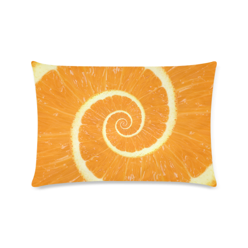 Spiral Citrus Orange Droste Custom Rectangle Pillow Case 16"x24" (one side)