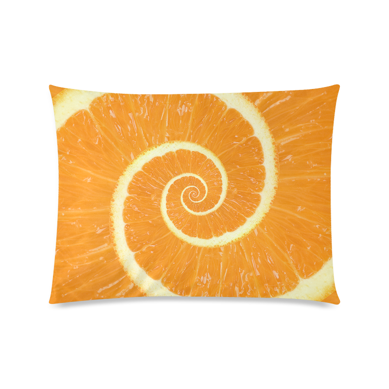 Spiral Citrus Orange Droste Custom Picture Pillow Case 20"x26" (one side)