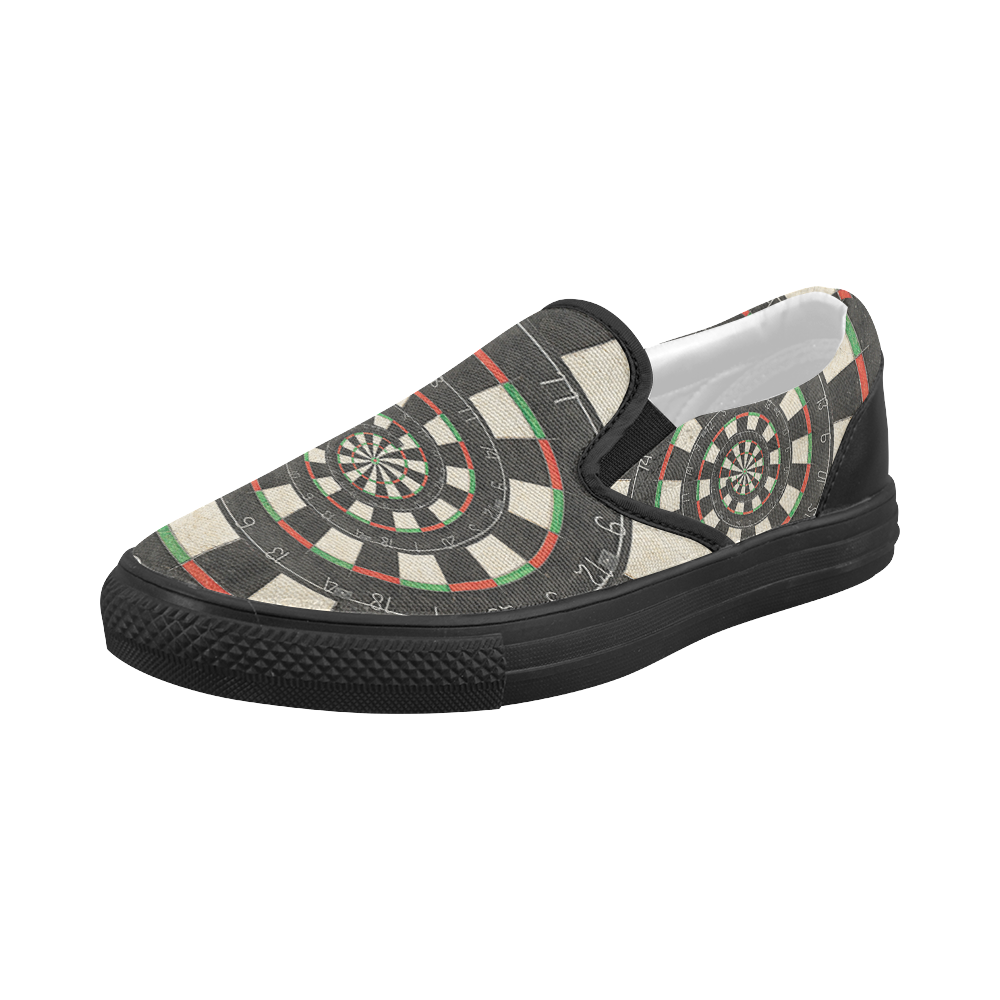 Spiral Dart Board Droste Effect Women's Slip-on Canvas Shoes (Model 019)