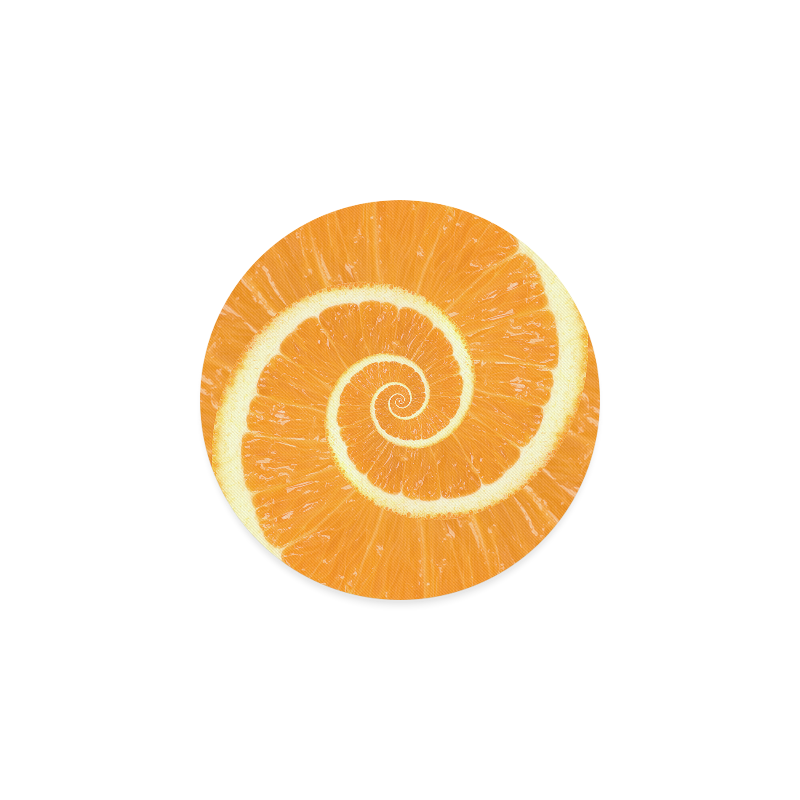 Spiral Citrus Orange Droste Round Coaster