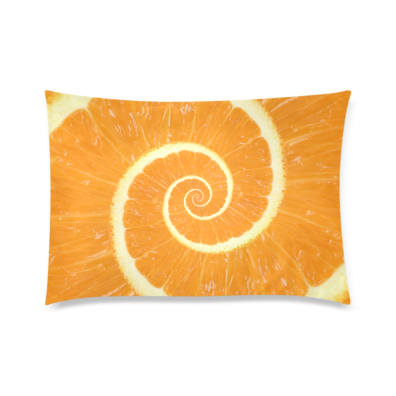 Spiral Citrus Orange Droste Custom Zippered Pillow Case 20"x30" (one side)