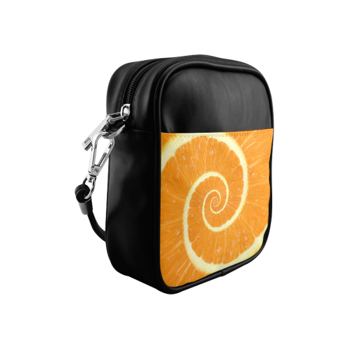 Spiral Citrus Orange Droste Sling Bag (Model 1627)