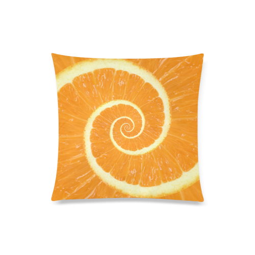 Spiral Citrus Orange Droste Custom Zippered Pillow Case 20"x20"(Twin Sides)