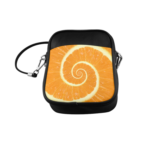 Spiral Citrus Orange Droste Sling Bag (Model 1627)