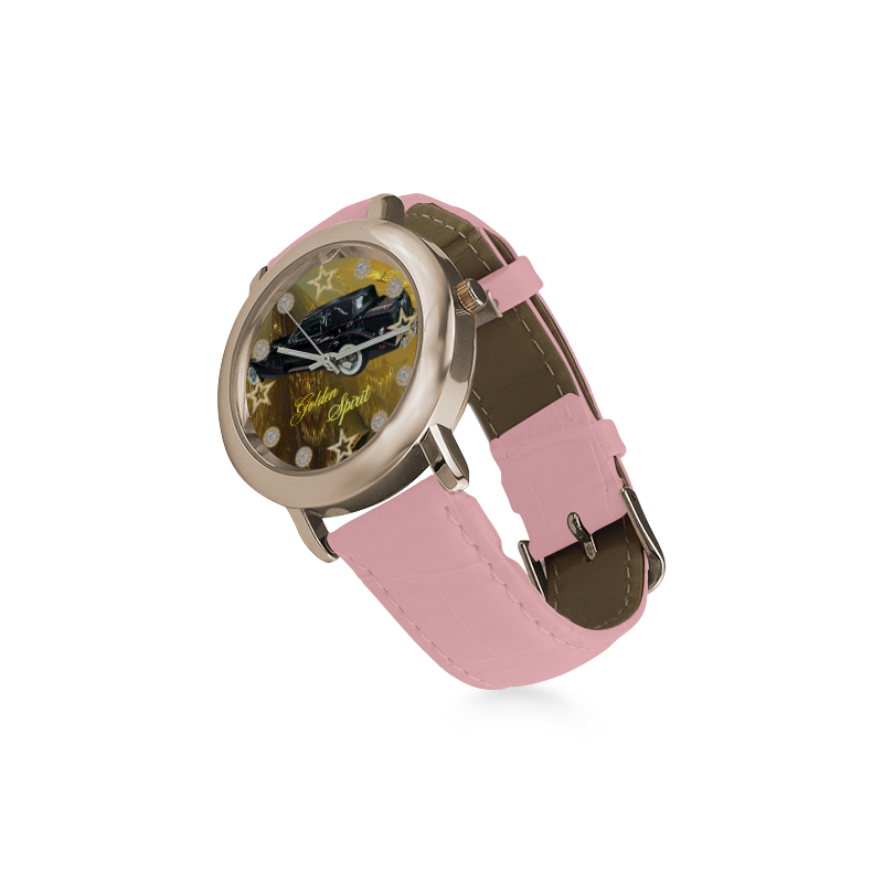 ZIMMER GOLDEN SPIRIT 84 SERIES (690) Women's Rose Gold Leather Strap Watch(Model 201)