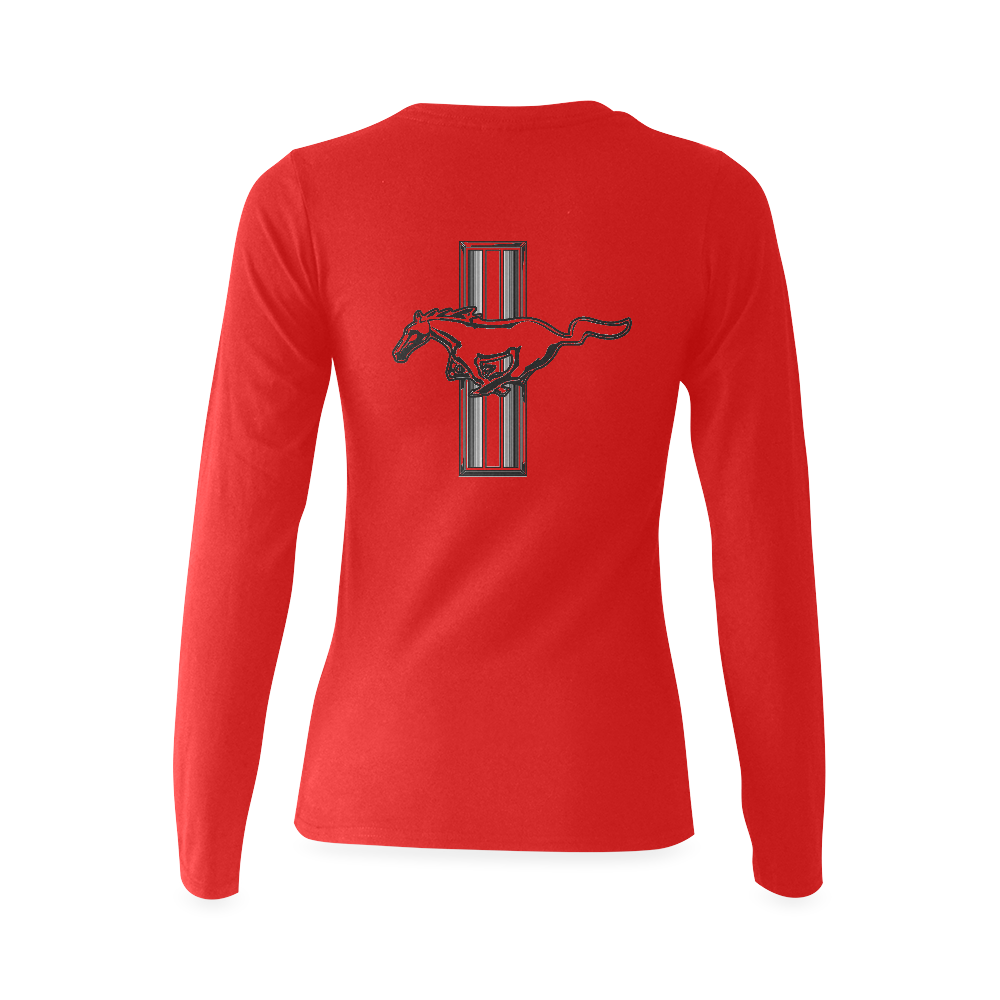 RED MUSTANG GT 03 RED SERIES (340) Sunny Women's T-shirt (long-sleeve) (Model T07)