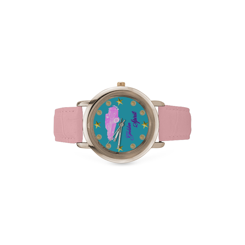 1984 ZIMMER GOLDEN SPIRIT PINK Women's Rose Gold Leather Strap Watch(Model 201)