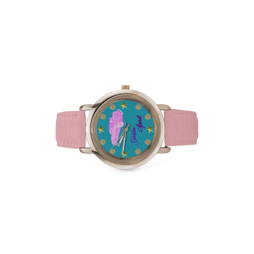 1984 ZIMMER GOLDEN SPIRIT PINK Women's Rose Gold Leather Strap Watch(Model 201)