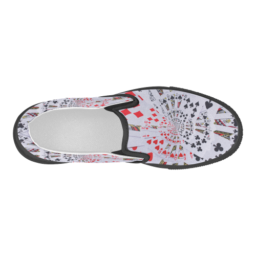 Poker Royal Flush All Suits Droste Spiral Women's Slip-on Canvas Shoes (Model 019)