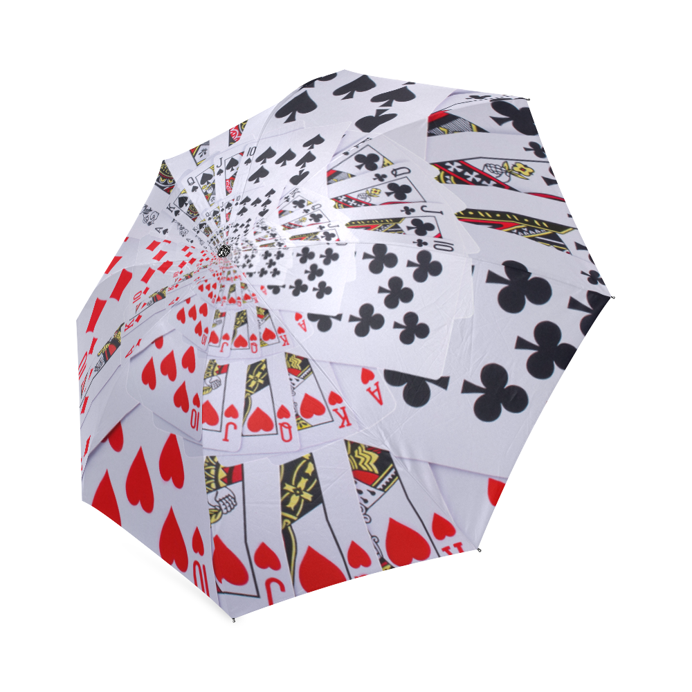 Poker Royal Flush All Suits Droste Spiral Foldable Umbrella (Model U01)