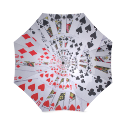 Poker Royal Flush All Suits Droste Spiral Foldable Umbrella (Model U01)