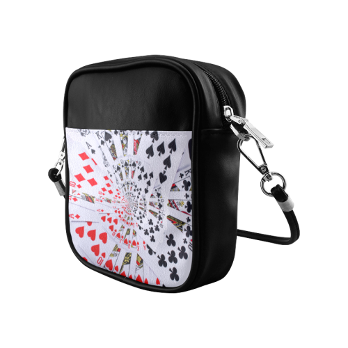 Poker Royal Flush All Suits Droste Spiral Sling Bag (Model 1627)