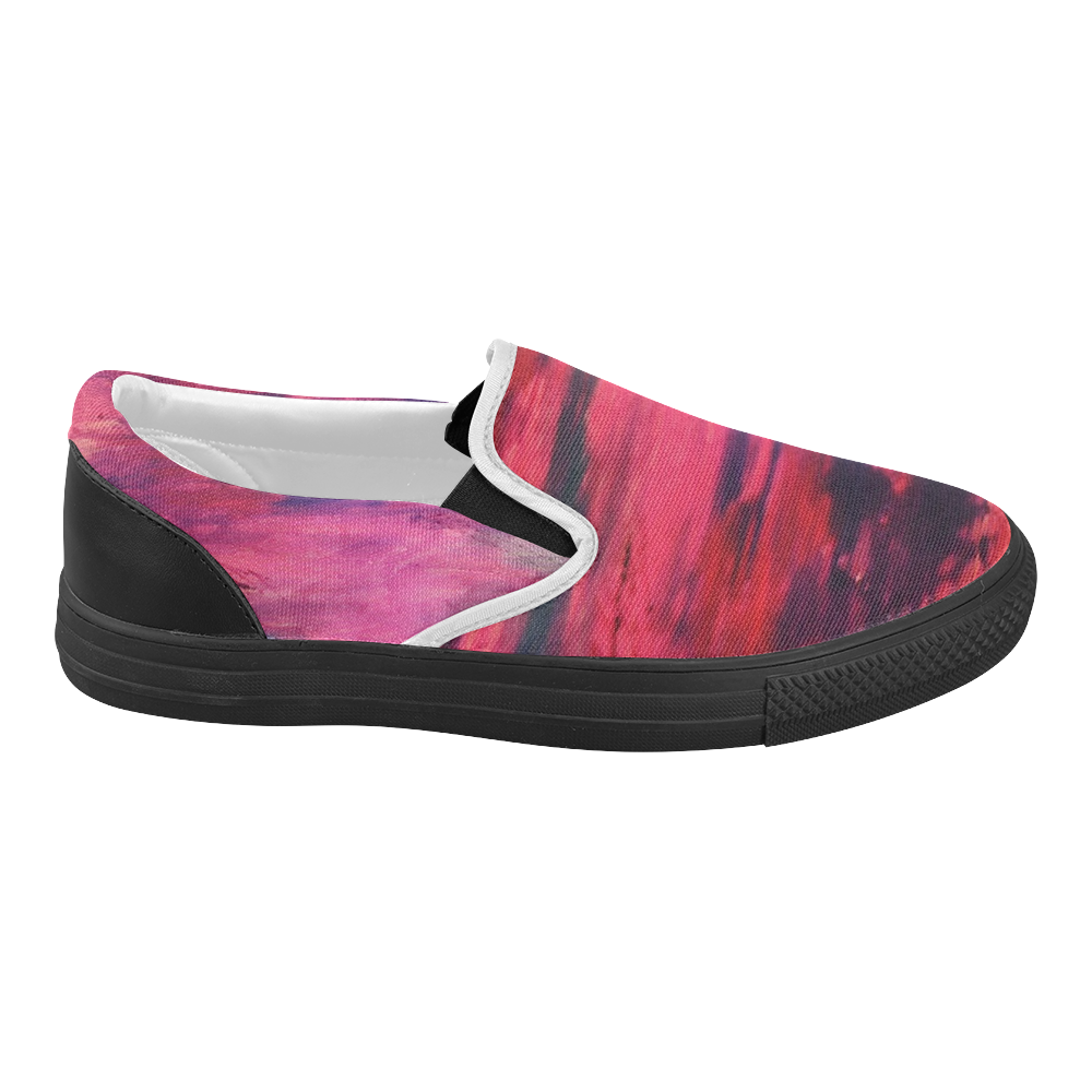 Pink Sunset Love Women's Slip-on Canvas Shoes (Model 019)