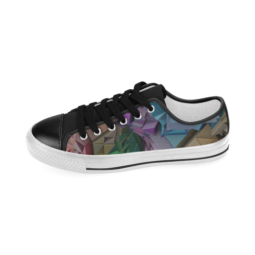 Colorful Abstract 3D Low Poly Geometric Women's Classic Canvas Shoes (Model 018)