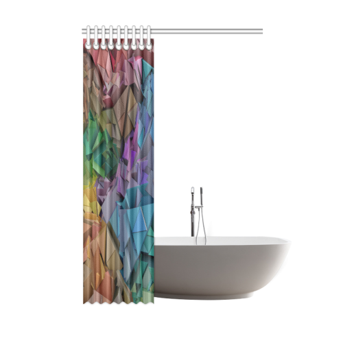 Colorful Abstract 3D Low Poly Geometric Shower Curtain 48"x72"