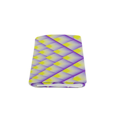 Yellow and Purple 3D Pyramids Pattern Blanket 50"x60"