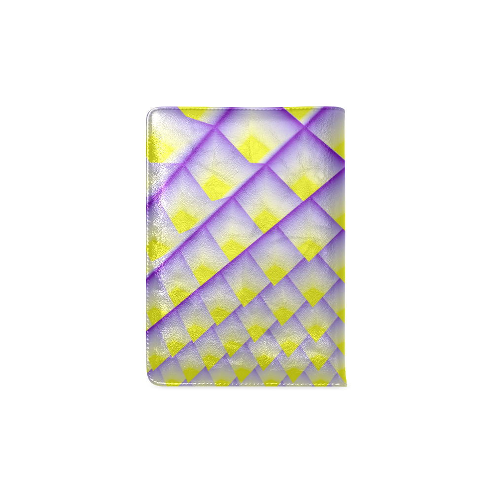 Yellow and Purple 3D Pyramids Pattern Custom NoteBook A5