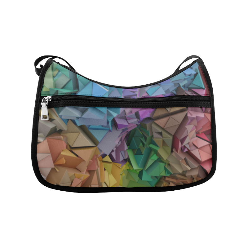 Colorful Abstract 3D Low Poly Geometric Crossbody Bags (Model 1616)