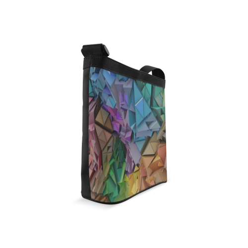 Colorful Abstract 3D Low Poly Geometric Crossbody Bags (Model 1613)
