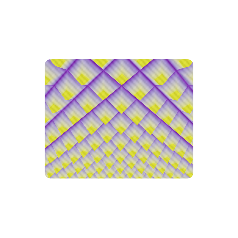 Yellow and Purple 3D Pyramids Pattern Rectangle Mousepad