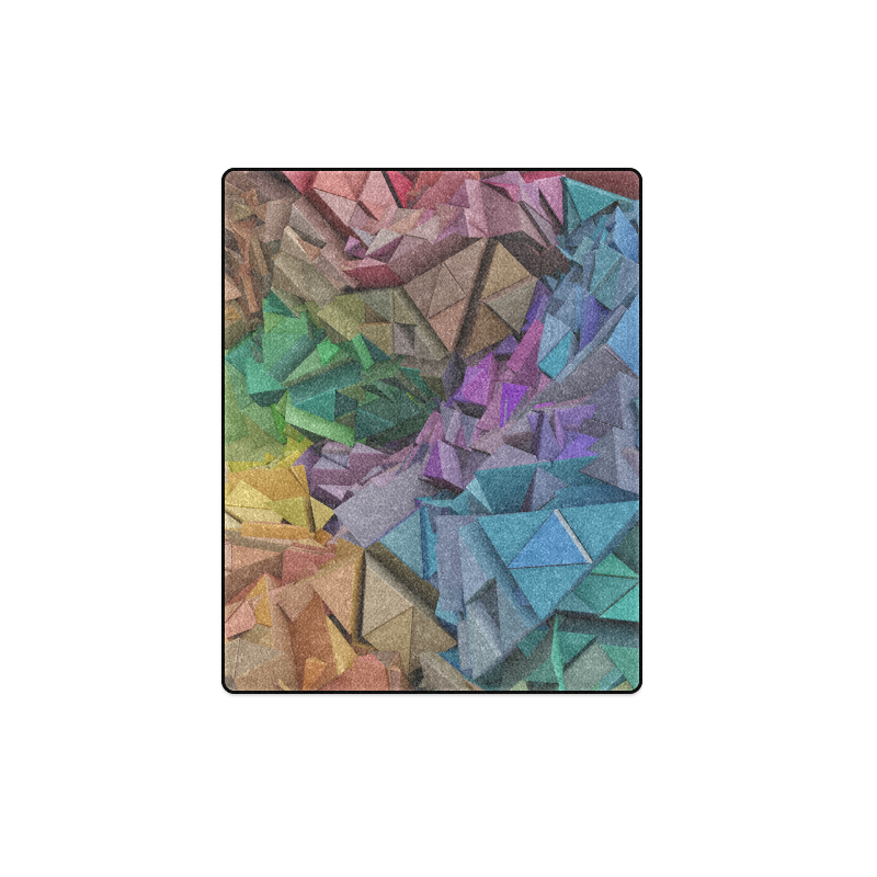 Colorful Abstract 3D Low Poly Geometric Blanket 40"x50"