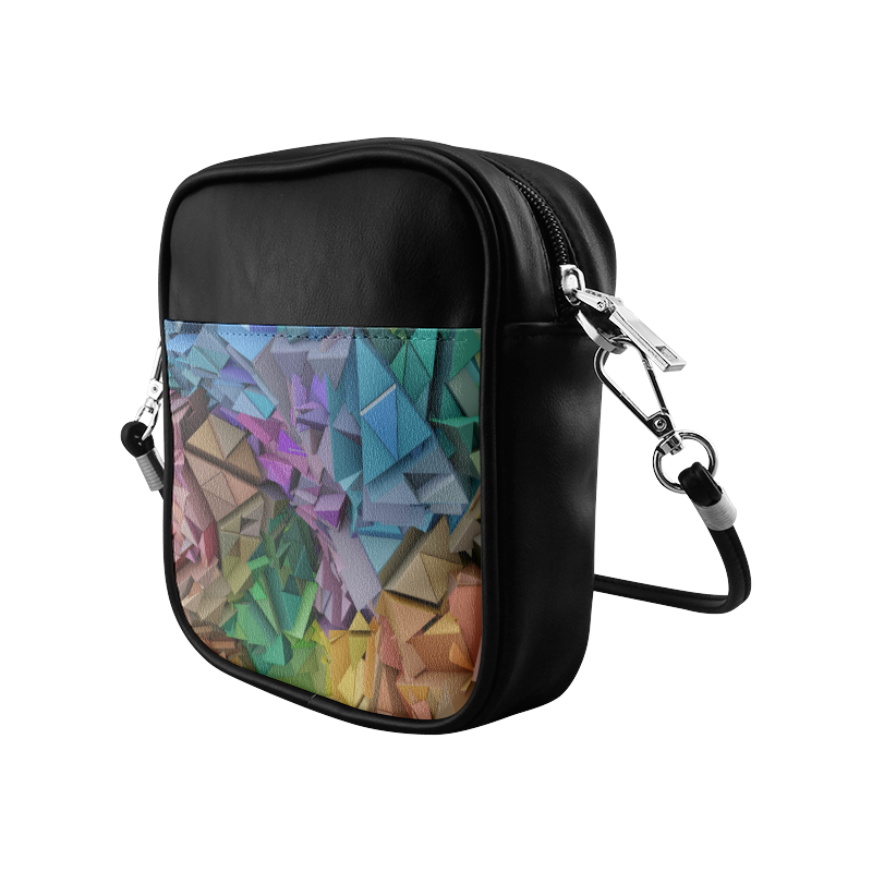 Colorful Abstract 3D Low Poly Geometric Sling Bag (Model 1627)