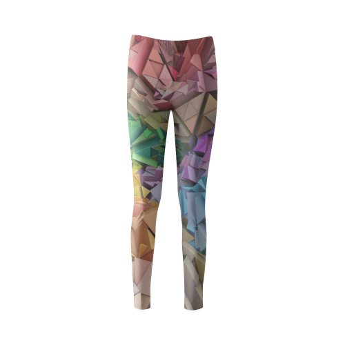 Colorful Abstract 3D Low Poly Geometric Cassandra Women's Leggings (Model L01)