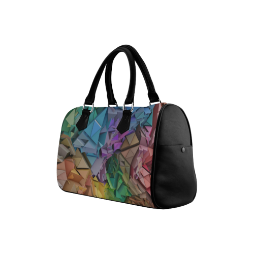 Colorful Abstract 3D Low Poly Geometric Boston Handbag (Model 1621)
