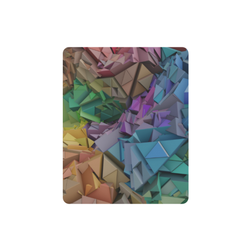 Colorful Abstract 3D Low Poly Geometric Rectangle Mousepad
