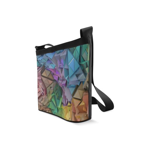 Colorful Abstract 3D Low Poly Geometric Crossbody Bags (Model 1613)