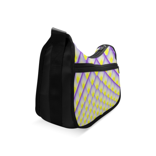 Yellow and Purple 3D Pyramids Pattern Crossbody Bags (Model 1616)