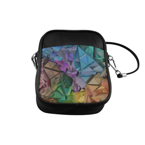 Colorful Abstract 3D Low Poly Geometric Sling Bag (Model 1627)