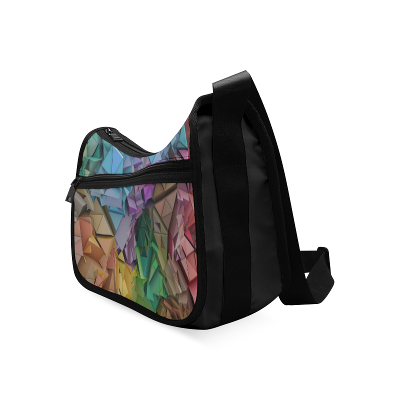 Colorful Abstract 3D Low Poly Geometric Crossbody Bags (Model 1616)