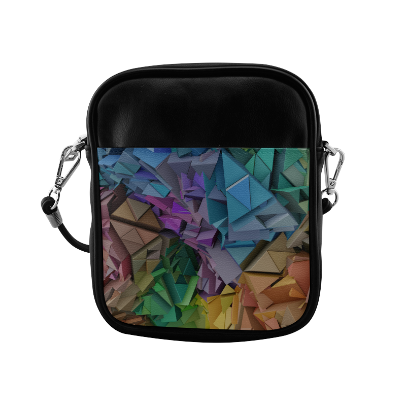 Colorful Abstract 3D Low Poly Geometric Sling Bag (Model 1627)