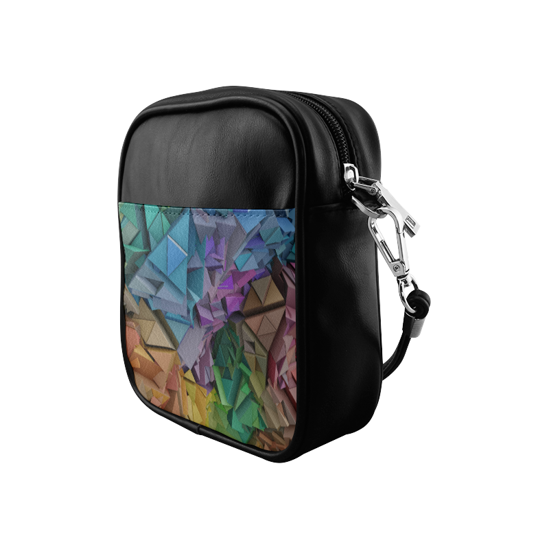 Colorful Abstract 3D Low Poly Geometric Sling Bag (Model 1627)