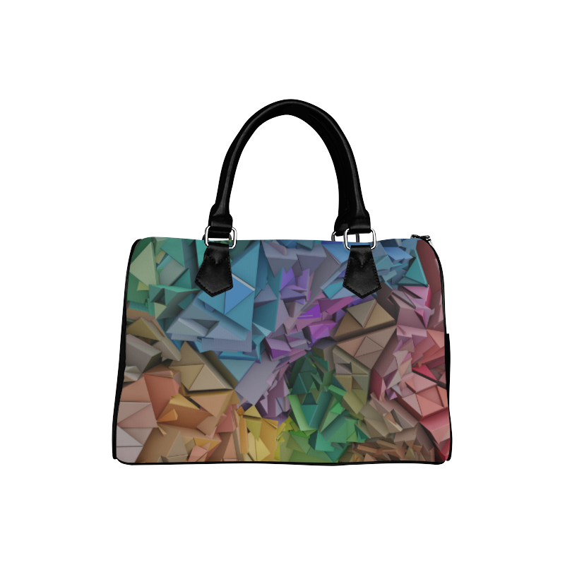 Colorful Abstract 3D Low Poly Geometric Boston Handbag (Model 1621)