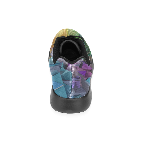 Colorful Abstract 3D Low Poly Geometric Women’s Running Shoes (Model 020)