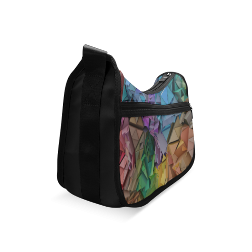 Colorful Abstract 3D Low Poly Geometric Crossbody Bags (Model 1616)