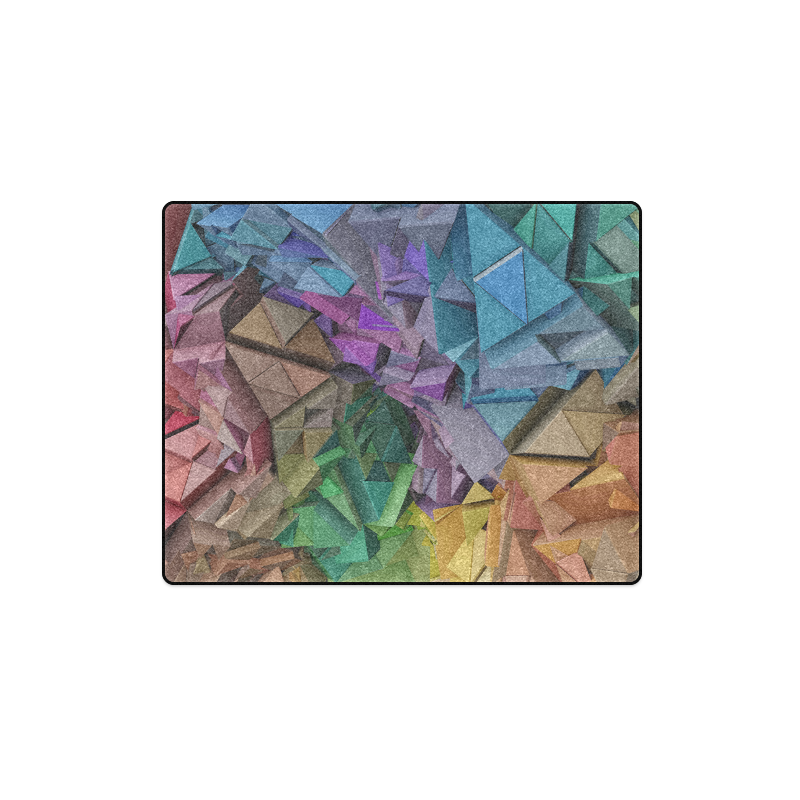 Colorful Abstract 3D Low Poly Geometric Blanket 40"x50"
