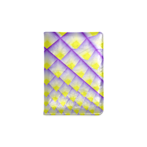 Yellow and Purple 3D Pyramids Pattern Custom NoteBook A5