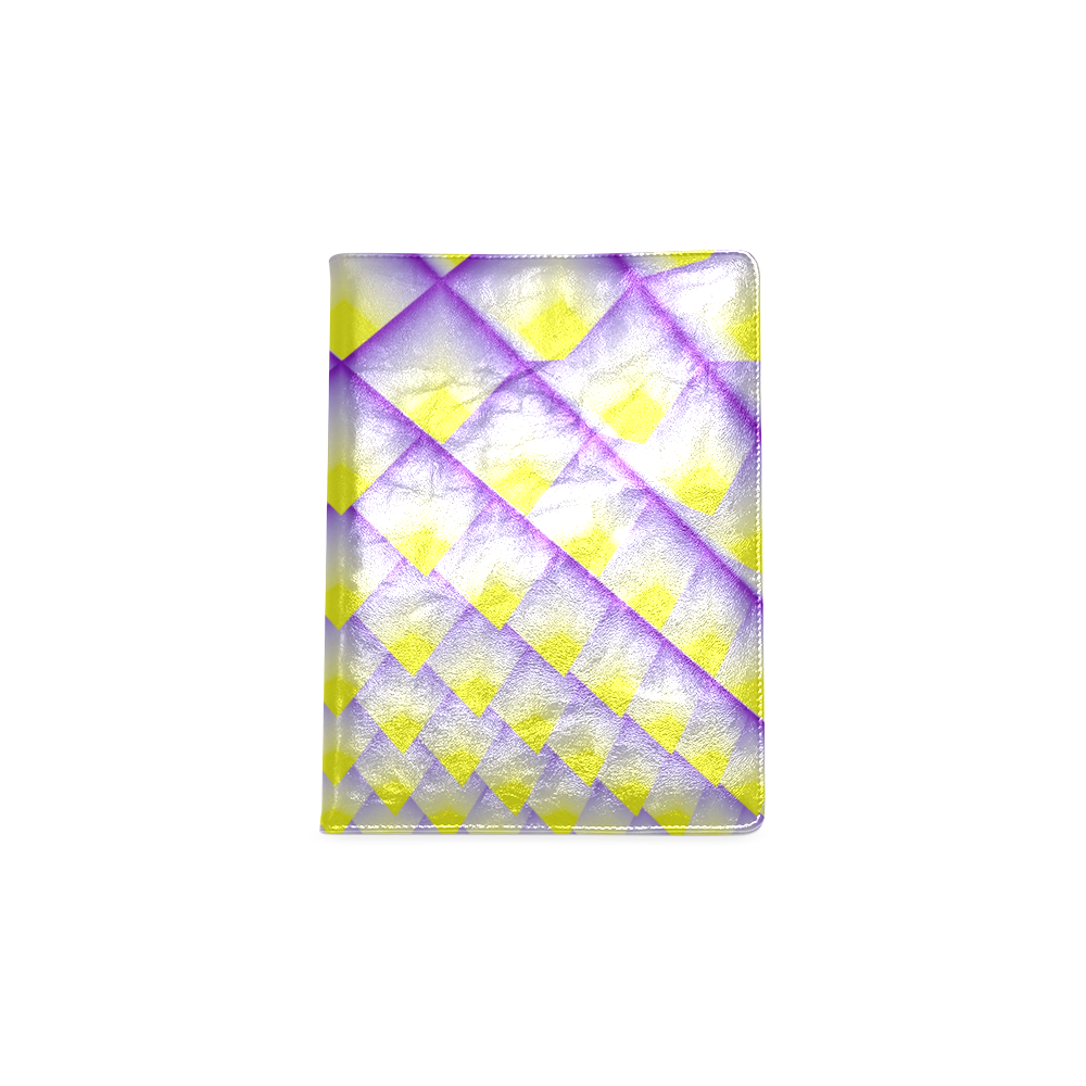 Yellow and Purple 3D Pyramids Pattern Custom NoteBook B5