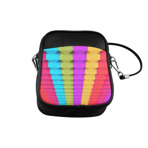 Colorful 3D Geometric Blocks Sling Bag (Model 1627)