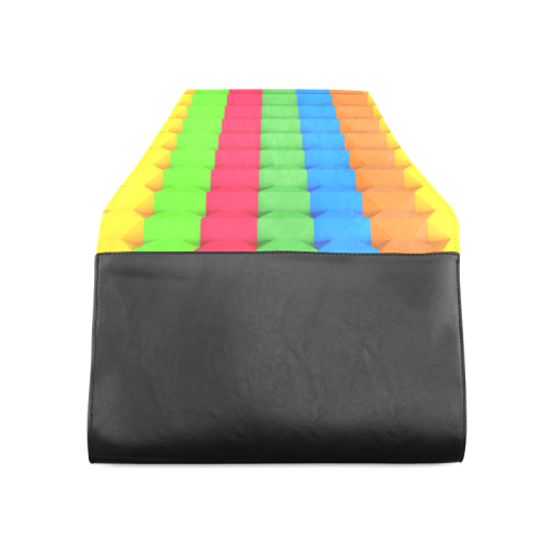 Colorful 3D Geometric Blocks Clutch Bag (Model 1630)