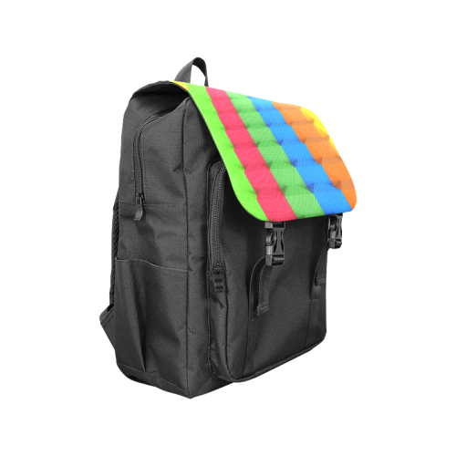 Colorful 3D Geometric Blocks Casual Shoulders Backpack (Model 1623)