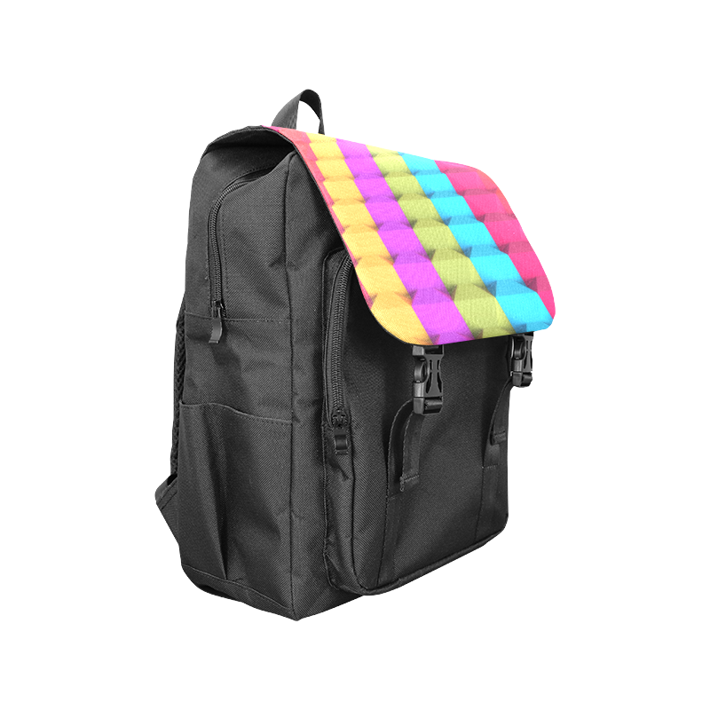 Colorful 3D Geometric Blocks Casual Shoulders Backpack (Model 1623)