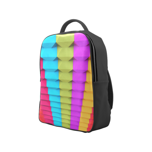 Colorful 3D Geometric Blocks Popular Backpack (Model 1622)