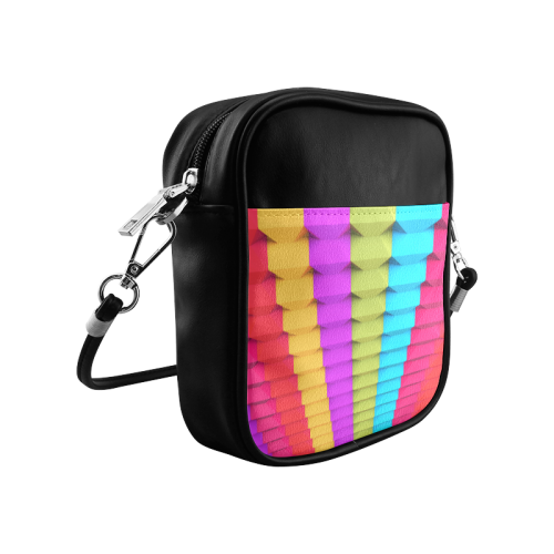 Colorful 3D Geometric Blocks Sling Bag (Model 1627)